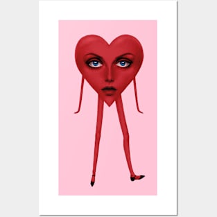 Red Twiggy Heart of 1966 Posters and Art